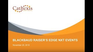 Introduction to Managing Events in Raiser’s Edge NXT [upl. by Elyk]