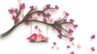 LOVE BIRDS TUTORIAL 😍😍😍  Quilling for Beginners Paper Craft [upl. by Huntley]