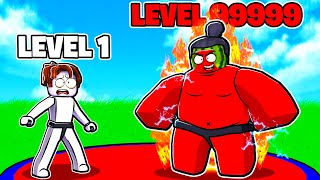 SUMO WRESTLING LEVEL 9999 SIMULATOR in Roblox [upl. by Avera782]