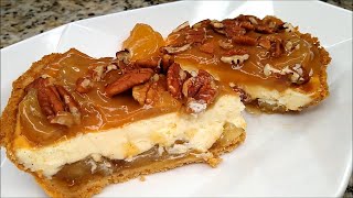 QUICK amp EASY CARAMEL APPLE CHEESECAKE [upl. by Akcir256]