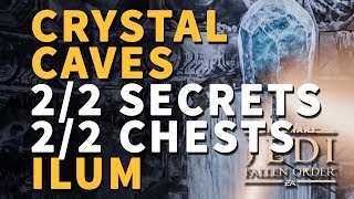 Crystal Caves Chests amp Secrets All Locations Ilum Star Wars Jedi Fallen Order [upl. by Anelim]