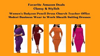 Favorite Amazon Find Womens Bodycon Dress  Church Office Modest Dress  Click the link to shop [upl. by Stine]