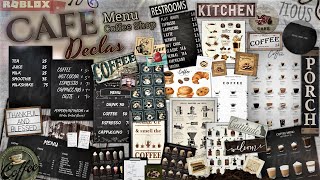 Decals Codes Cafe  Coffee Shop amp Menu  Decals Ids  Bloxburg ROBLOX [upl. by Gnouhk805]