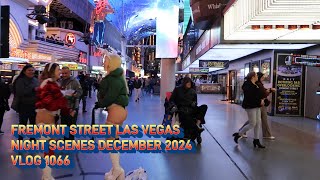 FREMONT STREET LAS VEGAS NIGHT SCENES DECEMBER 2024 [upl. by Vedi341]