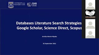 Databases Literature Search Strategies Google Scholar Science Direct Scopus [upl. by Reivad963]