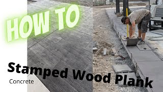 How To Wood Plank Stamp Fresh Concrete [upl. by Ehtyaf]