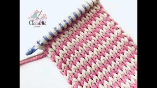 TUNISIAN KNIT STITCH CROCHET  BEGINNER [upl. by Darken529]