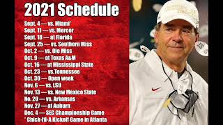 Alabama Crimson Tide Football Schedule for the 2021 Season [upl. by Zena]