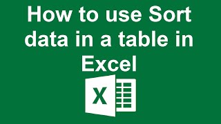 How to use Sort data in a table in Excel [upl. by Mace]