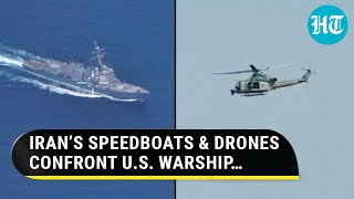 Iran’s Speedboats amp Drones Swarm US Warship In Tense Encounter In Strait Of Hormuz  Watch [upl. by Andrei]