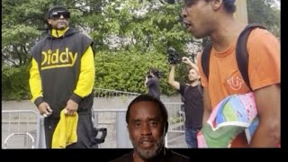 Watch Diddy fan gets in heated argument outside federal courthouse during his arraignment [upl. by Eatnhoj]