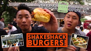 SHAKE SHACK BURGERS NYC  Fung Bros Food [upl. by Lebiram]