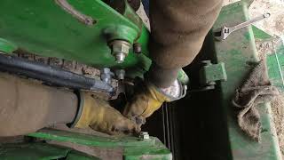 Replacing hydraulic lines  John Deere 3032E [upl. by Ynehteb]