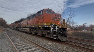 BNSF 6596 ES44C4 Leads CSX B116 Ethanol Train in Piscataway NJ 11424 [upl. by Ecirb]