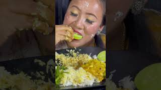 Khasi Ko Masu  Boso with basmati chamal  Rubi Rai Mukbang [upl. by Emelita]