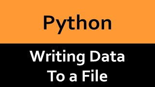 Writing Data to a Text File in Python [upl. by Eilyak]