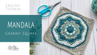 Crochet A Beautiful Mandala Square With This Easy Tutorial [upl. by Oiralih]