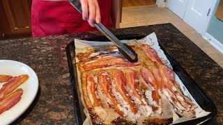 How To Bake Bacon In The Oven With Parchment Paper  Perfect Crispy Baked Bacon Recipe [upl. by Orag658]