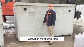 1500 Gallon Monolothic Precast Septic Tank [upl. by Enimisaj]