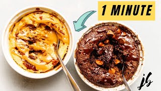 Keto Mug Cakes  Chocolate and Peanut Butter [upl. by Alphonsine]