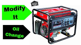 HARBOR FREIGHT TOOLS PREDATOR 4000 WATT GENERATOR  Modifications Oil Change And Review [upl. by Sigsmond]