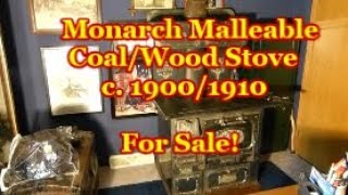 Monarch Malleable Coal Wood Stove c 1910 For Sale [upl. by Nelrah]