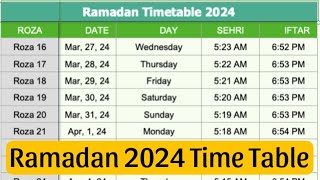 Ramadan Time Table 2024 Mumbai India  Roza Sehri amp Iftaar Timing For Ramzan [upl. by Eciralc]