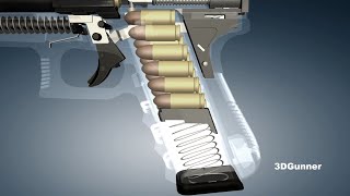 3D Animation How a Handgun Magazine works [upl. by Fatsug]