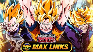 WTF IS THIS DAMAGE LEVEL 10 LINKS 100 LR SSJ GOKU VEGETA amp TRUNKS DBZ Dokkan Battle [upl. by Nettie]