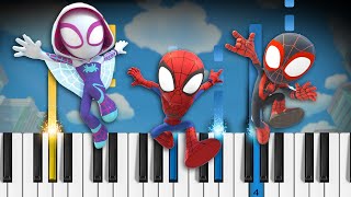 Marvels Spidey and His Amazing Friends  Theme Song  Piano Tutorial  Piano Cover [upl. by Amato]