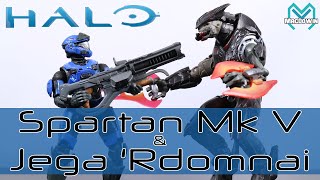 NEW SPARTAN MK V amp JEGA RDOMNAI 2PACK 2020  375 Inch Action Figure Review  Halo from Jazwares [upl. by Anevad]