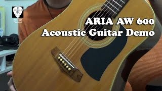 Aria AW600 Acoustic Guitar Demo Review with John Pearse Phosphor Bronze Strings [upl. by Yatzeck]