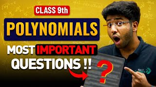 Class 9th Polynomials  Most Important Questions 🔥  shobhitnirwan17 [upl. by Delphinia]