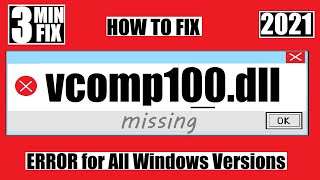 VCOMP100dll was not found ✅How to Fix VCOMP100 is Missing from computer Error💻Windows 10\7 3264Bit [upl. by Dahsra593]