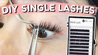 DIY Lash Extensions  SINGLE LASHES [upl. by Screens]