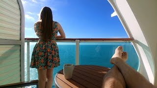 MORE DECK SPACE with an quotObstructed Balconyquot  Brilliance of the Seas Balcony ROOM TOUR 8008 [upl. by Nohsram]