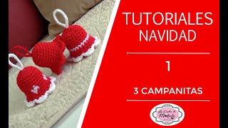 🍀 TUTORIAL DE NAVIDAD 1 Aprende a tejer CAMPANITAS NAVIDEÑAS a crochet  Christmas Bell Ornament [upl. by Ardnuaet]