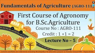 BScAgri🌸 L  5 🌸 AGRO 111🌸Soil TilthCharacteristicsMeasurement of tilth🌸Fundamentals of Agronomy [upl. by Gilbart188]