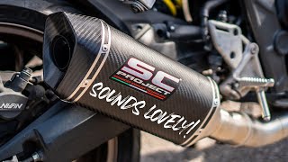 SC Project Exhaust Sound on the Honda CB650R [upl. by Naval942]