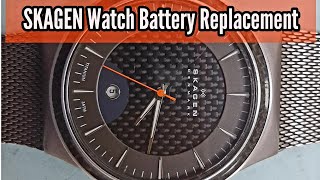 Skagen Watch Battery Replacement and Gasket Cleaning with Greasing  Watch Repair Channel [upl. by Nnylannej]