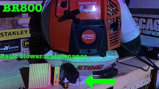 STIHL BR800 Basic backpack blower maintenance [upl. by Dorahs]