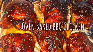 The Best Crispy Oven Baked BBQ Chicken Thighs [upl. by Nicholl]