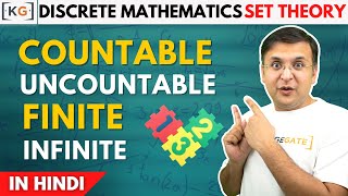 13 Finite Set  Infinite Set  Countable Sets  Uncountable Sets in Hindi in Set Theory [upl. by Kaile]