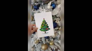 Christmas tree paint watercolor￼ [upl. by Yesnek]