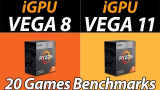 Vega 8 R3 3200G Vs Vega 11 R5 3400G  iGPU Benchmarks in 2021 [upl. by Middendorf41]