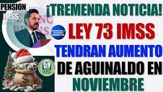 🤑💵Notición para ti🎉LEY 73 DEL IMSS tendrán aumento en pago de aguinaldo 2024 en este noviembre [upl. by Robbins]