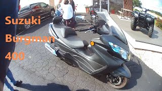 Suzuki Burgman 400 2015 ride and review A 400cc motorcycle with a step through frame [upl. by Aysab623]