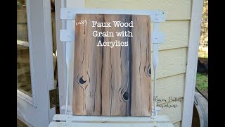 How to Paint Faux Wood Grain in Acrylics [upl. by Dorothea]