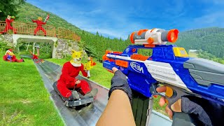 Nerf War  Amusement Park Battle Collection8 Nerf First Person Shooter [upl. by Drucie508]