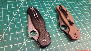 Spyderco Para 3 Lightweight and Para 3 G10 comparison knife reviewdiscussion [upl. by Anivad]